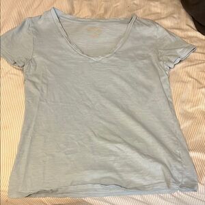 Light Blue V-Neck Women's Top